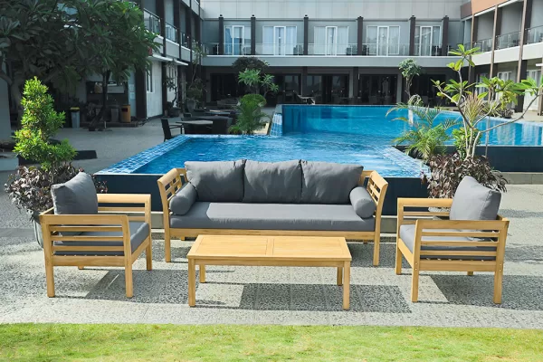 4 Piece setting 1×4 Seat 2 x 1 Seat 1x 90cm Coffee Table - Image 4