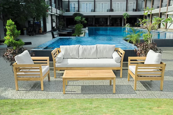 4 Piece setting 1×4 Seat 2 x 1 Seat 1x 90cm Coffee Table - Image 2