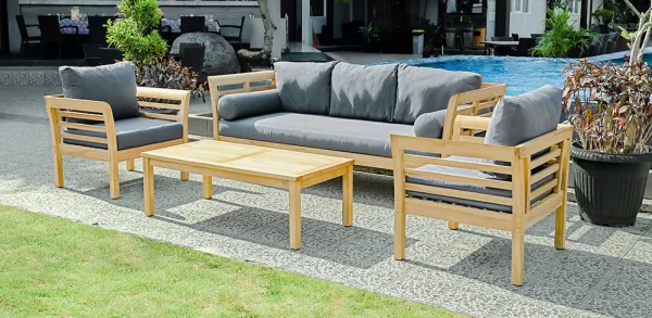 4 Piece setting 1×4 Seat 2 x 1 Seat 1x 90cm Coffee Table - Image 3