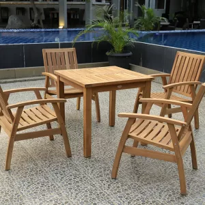 Fixed Leg Table Smooth Recycled Teak 100cm
