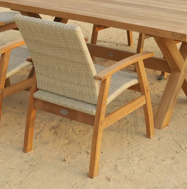 Teak Wicker Chair Sanded Smooth